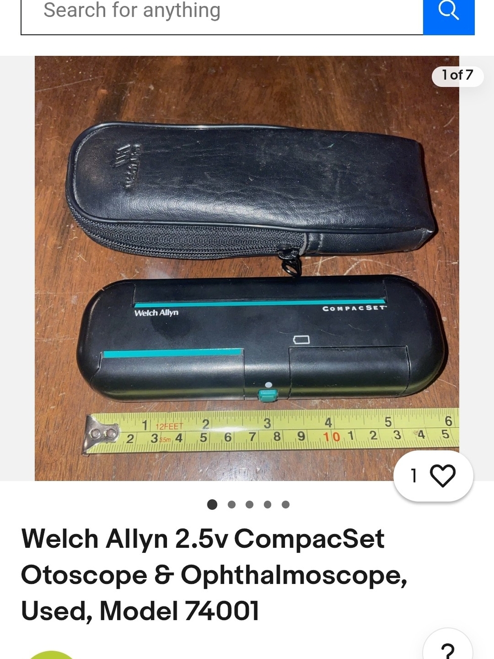 Welch Allyn CompacSet 2.5V Otoscope & Ophthalmoscope Diagnostic Set Used